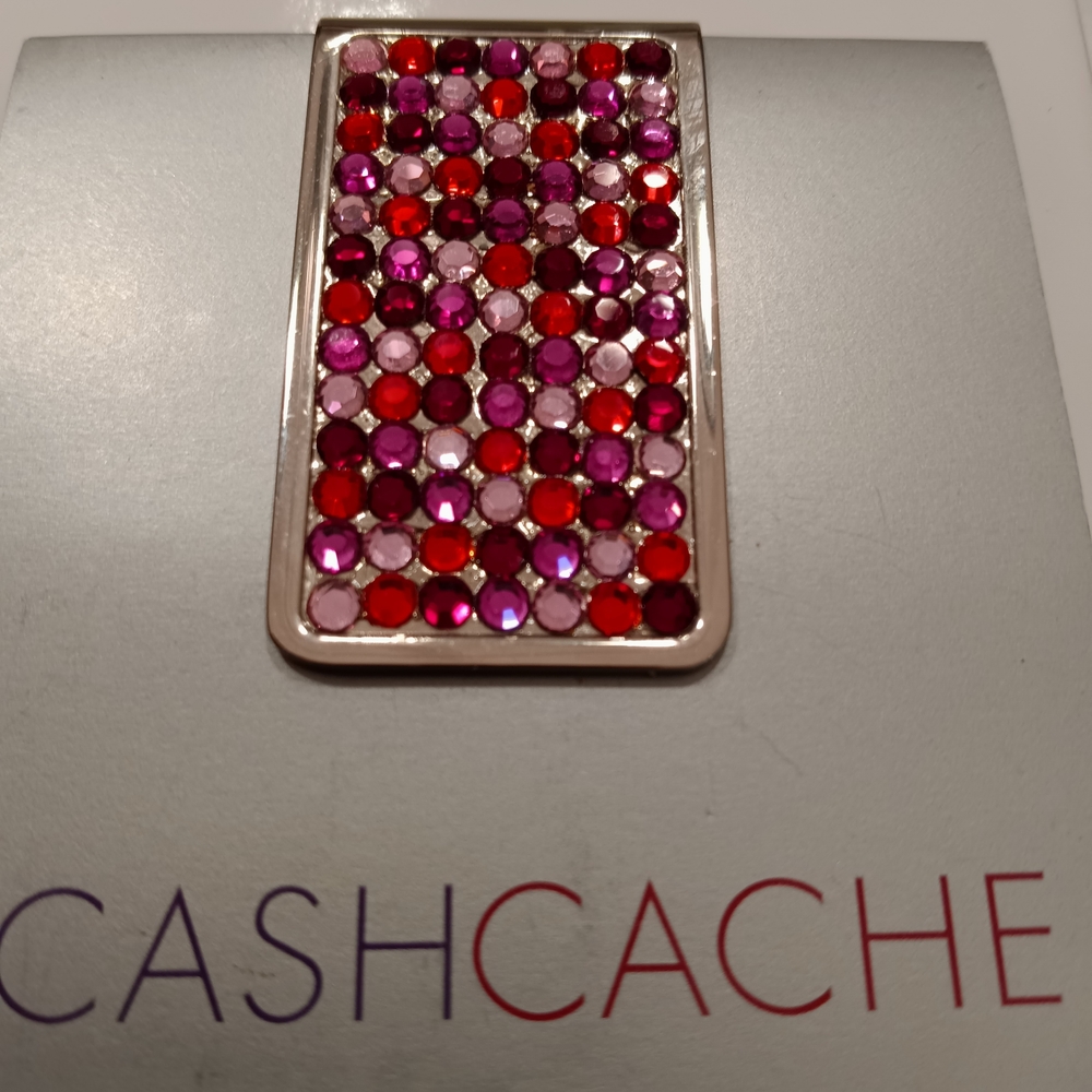 CashCache Red and Pink Gemstone Card Holder